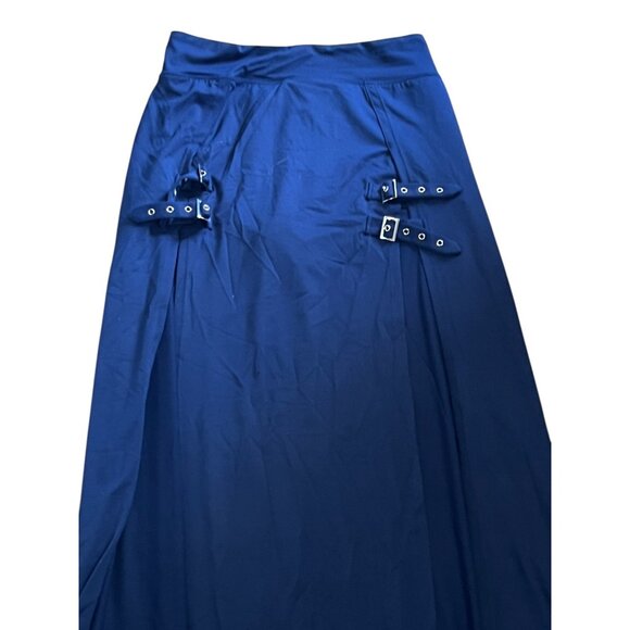 Halara High Waisted Decorative Buckle Split 2-in-1 Maxi Casual Skirt Sz Large Na - Picture 6 of 9